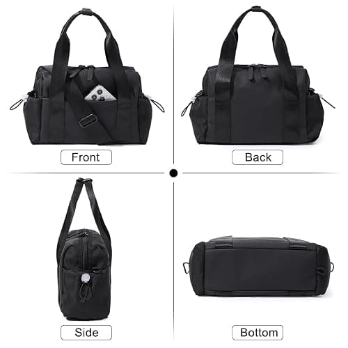 Bucosd Small Gym Bag for Women, Mini Crossbody Gym Duffle Bag with Wet Compartment, Carry on Gym Tote Bag for Workout Dance Sport Travel (Mini-Black) thumbnail 5