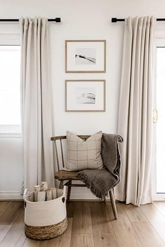 100% Blackout Shield Blackout Curtains for Bedroom 84 Inches Long, Back Tab/Rod Pocket Living Room Drapes, Thermal Insulated Blackout Curtains 2 Panels Set, 50" W x 84" L, Cream thumbnail 7