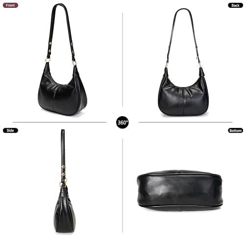 Shoulder Bags for Women Small Hobo Bags Crescent Shaped Cute Retro Tote Handbag Mini Clutch Purse with Zipper Closure thumbnail 3