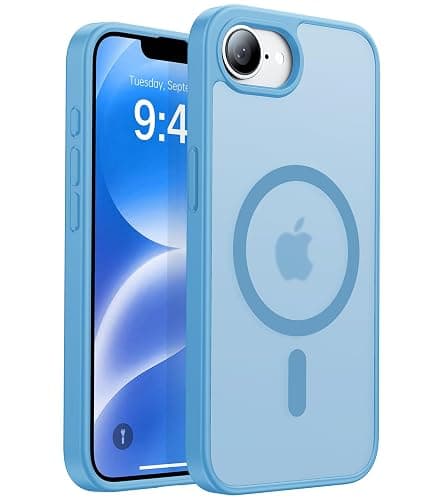 Eastinbox Magnetic Shockproof for iPhone 16e Case 2025[Compatible with MagSafe][Military-Grade Protection] Anti-Yellowing, Matte Back Protective Phone Case for iPhone 16 e case 6.1",Light Blue - Image 1