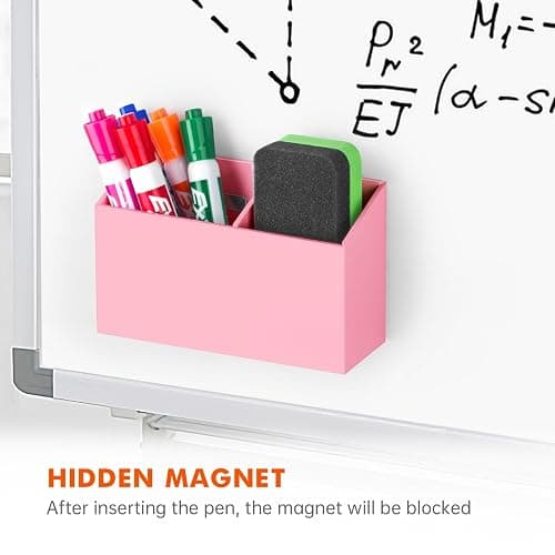 BEYGORM Magnetic Dry Erase Marker Holder for Whiteboard,Non-slip Acrylic Magnet Pen Holder for Fridge Refrigerator,Locker Organizer for Work,Locker Accessories,Pencil Cup for Desk(Pink) thumbnail 5
