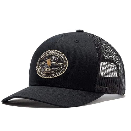 Lane Frost Men's World Champ Gold Buckle Mesh Cap Black One Size - Image 1