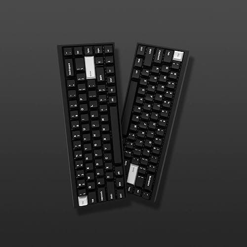 XVX WOB Double Shot PBT Custom Keycap Set, Minimalist Style White on Black Keycaps, Cherry Profile for Cherry Gateron MX Switches Mechanical Keyboard thumbnail 4