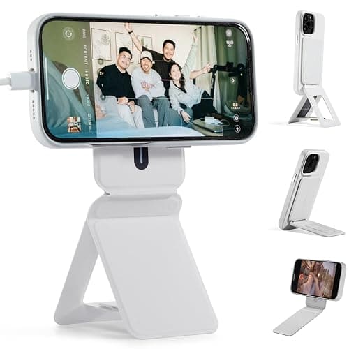 MOFT Phone Tripod Stand Selfie Stick for iPhone, Multi-Angles iPhone Stand, Lightweight & Portable Phone Holder, Strong Magnets, MOVAS Vegan Leather, Travel Essentials, Misty Cove (Without Card Slot) - Image 1
