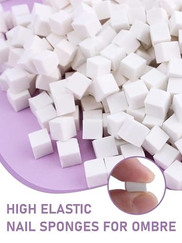 YOOVR 200 Pcs Nail Sponges for Ombre with Nail Art Grabbing Pen, Palette & Spatula, Nail Supplies for Gradient Painting Gel Nail Polish, Must Haves Nail Stuff Nail Art Design Tools for Ombre Aura Nail thumbnail 5