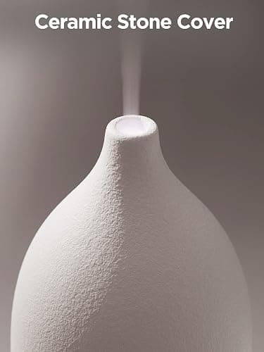 InnoGear Oil Diffuser, 150ML Ceramic Diffuser for Essential Oils Handcrafted Aromatherapy Diffuser Ultrasonic Cool Mist Humidifier with 2 Mist Modes Waterless Auto Off for Room Office, White thumbnail 3