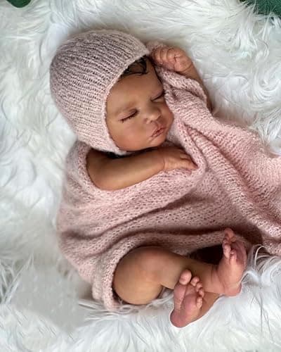 Anano Black Reborn Baby Dolls Girl, 19 in Realistic Baby Doll, Silicone Babys Doll, Black Silicone Reborn Dolls, African American Newborn Babies Brown Skin with Accessories thumbnail 4