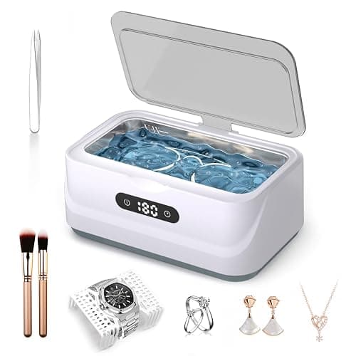 Klivvio Ultrasonic Jewelry Cleaner: 48Khz Ring Cleaner Ultrasonic Machine with Digital Timer, 4 Cleaning Modes, 24W Sonic Cleaner for Jewelry, Glasses, Retainer, Watch Strap, Home & Travel Use, 13.5oz - Image 1