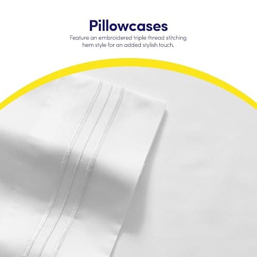 1500 Supreme Collection Queen Sheet Sets White - Luxury Hotel Bed Sheets and Pillowcase Set for Queen Mattress - Extra Soft, Elastic Corner Straps, Deep Pocket Sheets, Queen White thumbnail 7