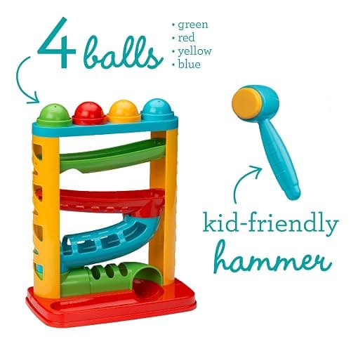 Infantino Bop & Drop Ball Tower - STEAM Educational Play, Hand-Eye Coordination Skills, and Cause and Effect Play for Babies & Toddlers, 12M+ thumbnail 3