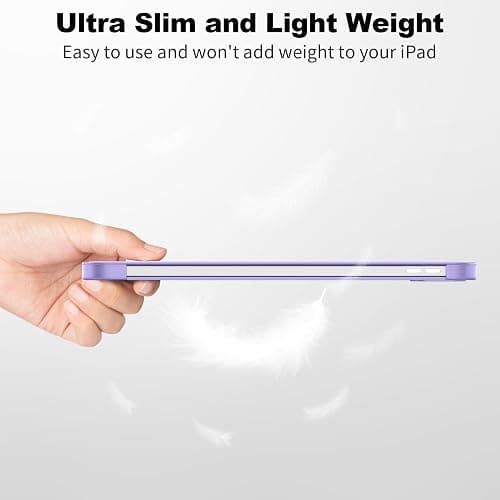 SUPFINE for iPad (A16) 11th Generation Case 11 inch 2025 & iPad 10th Generation Case 10.9 inch 2022, Slim Stand Hard PC Translucent Back Shell Cover (Support Touch ID, Auto Wake/Sleep), Purple thumbnail 6