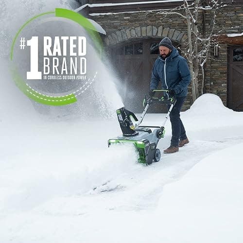 EGO Power+ 21" Electric Snow Blower, Gray/Black, Cordless Steel Auger, Includes (2) 56V 5.0Ah Batteries and Dual Port Charger, SNT2112 thumbnail 2