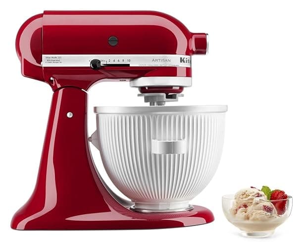 KitchenAid Ice Cream Maker Attachment for Stand Mixer, 2 Quart, KSMICM, White thumbnail 2