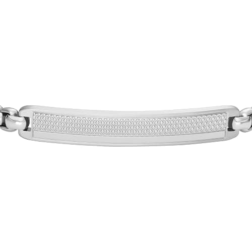 Fossil Men's Plated Stainless Steel Engravable Personalized Gift ID, Chain or Cuff Bracelet for Men thumbnail 2