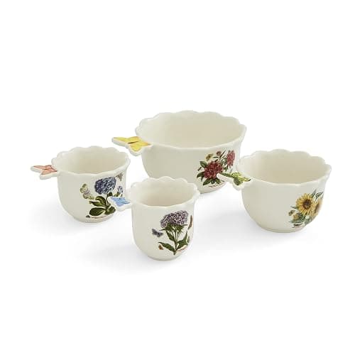 Portmeirion Botanic Garden Bouquet Measuring Cups - Set of 4 with Assorted Floral Motifs, Chip-Resistant Dolomite & Easy-to-Read Oz, Cup, Ml Measurements - Nesting Kitchen Essentials thumbnail 4