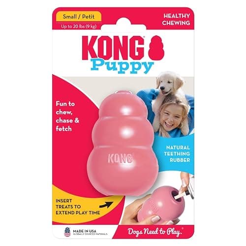 KONG - Puppy Toy Natural Teething Rubber - Fun to Chew, Chase and Fetch - for Small Puppies - Pink thumbnail 9