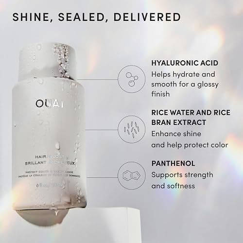OUAI Hair Gloss - In-Shower Shiny Hair Treatment & Glaze (6 Oz) | With Frizz Control - Heat Protectant Infused with Hyaluronic Acid, Rice Water & Panthenol - Paraben, Phthalate & Sulfate Free thumbnail 5