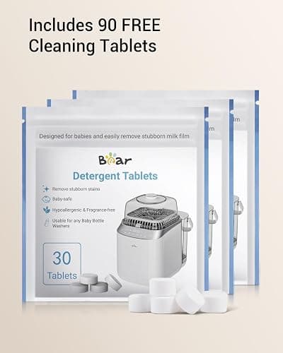 Bear Bottle Washer Pro, Baby Bottle Washer and Sterilizer and Dryer - All in One Machine for Bottles, Pump Parts & Baby Essentials with 90 Detergent Tablets - Effortless, Time-Saving thumbnail 9