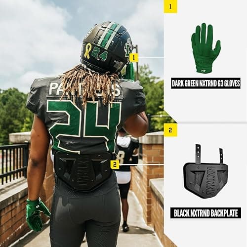Nxtrnd Football Back Plate, Professional Football Backplates for Shoulder Pads, for Adult & Youth - Adult - Matte Black thumbnail 5