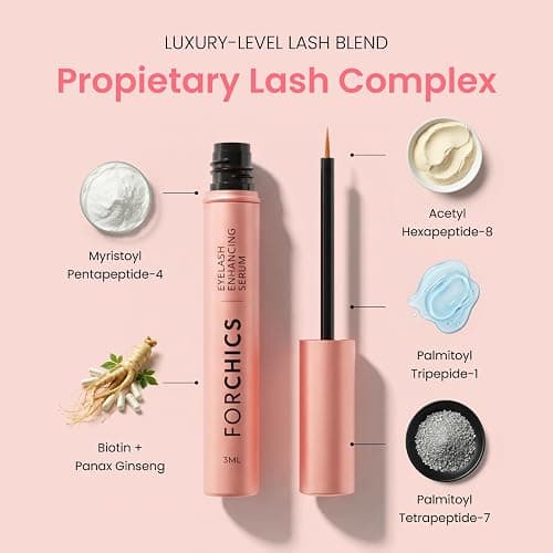 ForChics Eyelash Growth Serum - Prostaglandin-Free Lash Enhancing Serum for Longer, Thicker Lashes and Brows- Natural Formula, Visible Results in 2 Weeks - Vegan, Hormone-Free 0.10 fl. oz / 3ml thumbnail 4