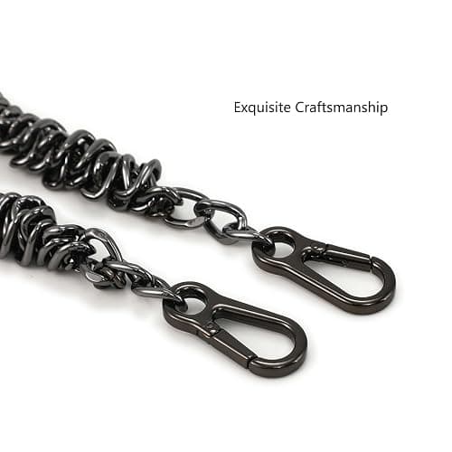 Unique Metal Bag Chains Purse Handles Shoulder Strap Replacement Accessories Charms for Handbags(Black 23 Inch) thumbnail 3