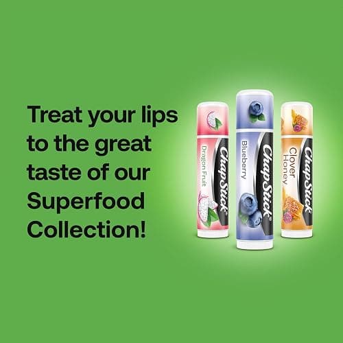 ChapStick Lip Balm, Superfood Collection 3-Pack – Dragon Fruit, Blueberry & Clover Honey, Moisturizer for Dry Lips, 0.15 Oz thumbnail 6