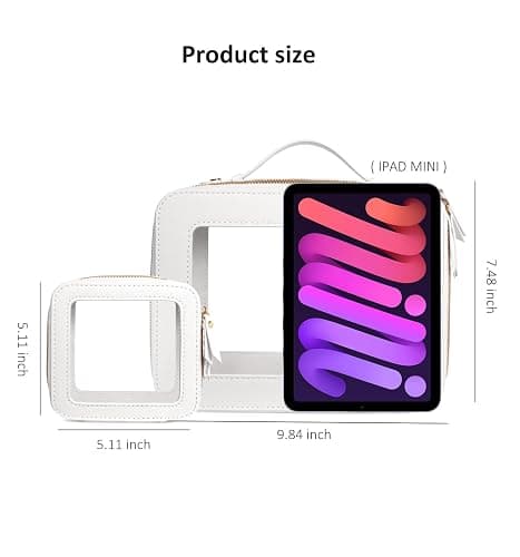 LETGO Clear Makeup Bags, TSA Approved Toiletry Bag with Zipper, Clear Makeup Organizer Large Fit Carry-on Travel Essentials,Clear Cosmetic Bags for Women Men (Large-White) (YunGoGo) thumbnail 8