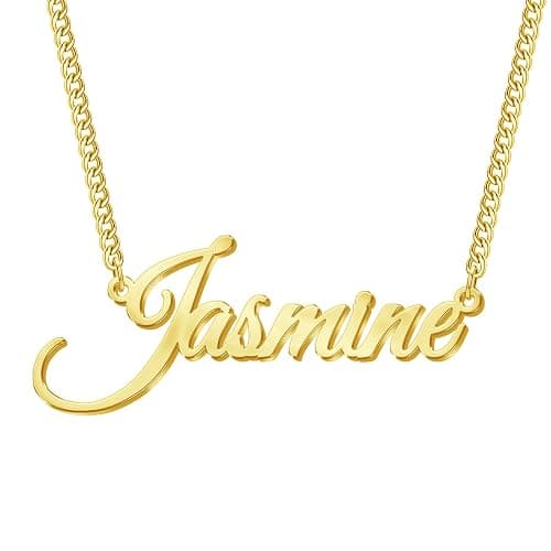 Novgarden Name Necklace Personalized, 18K Gold Plated Custom Name Necklace Nameplate Pendant Jewelry Gift for Women, Girls - Image 1