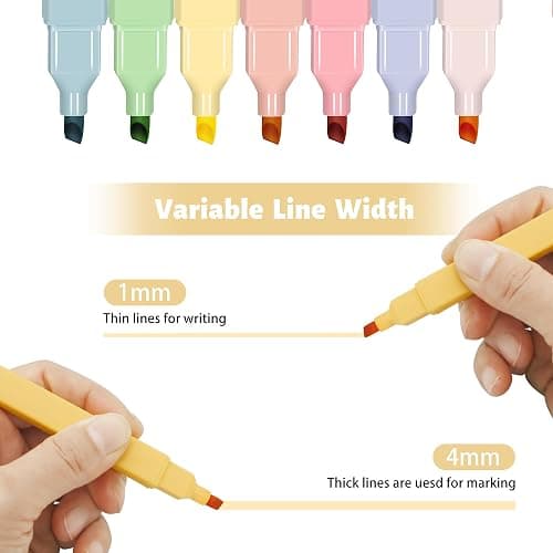 Piochoo Highlighters,20Pcs Highlighters Assorted Colors,Chisel Tip Bible Pens,Pastel Markers for Journaling Planner Notes Graduation Gifts thumbnail 5