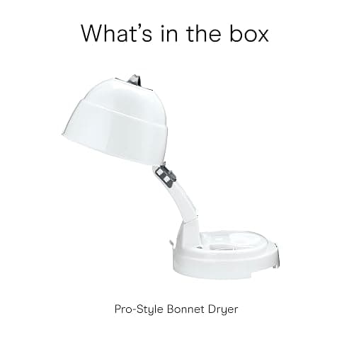 Conair Pro Style Bonnet Hair Dryer, 2 Heat Settings, Adjustable Height, Extra-Large Hood Size, 1875W Pro Style Bonnet Ionic Hair Dryer for Women, White thumbnail 9