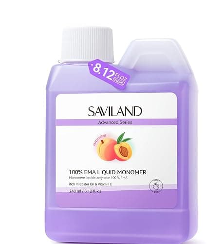 SAVILAND Pure EMA Monomer Acrylic Nail Liquid: Peach Scent Acrylic Liquid Nail Monomer Non-Yellowing Monomer For Acrylics Powder Nail Art 240 ml - Image 1