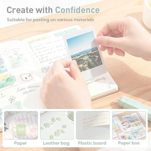 Double Sided Tape Pens, 4PCS Craft Adhesive Glue Applicator, Double Sided Glue Pen for Scrapbooking, Gift Wrapping, Photo Mounting, School Office DIY Crafts (Green) thumbnail 5