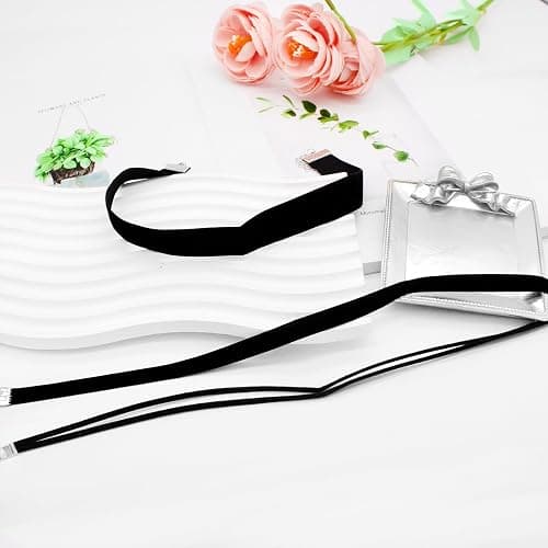 Ronglry 3pcs Black Choker Necklace for Women Black Velvet Choker Set Layered Black Choker Necklaces Classic Chokers for Women Adjustable Gothic Lace Black Collar Necklace for Party Cosplay Christmas Birthday Jewelry Gifts thumbnail 6
