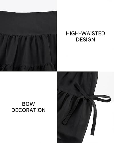 Stelle Girls Tiered Tennis Skirt with Built-in Shorts, Pockets & Bows | Athletic Skirts, Density Chiffon, Bow Detail, Built-In Shorts, High Waisted, Lightweight, Breathable, Running, Cute Style thumbnail 5