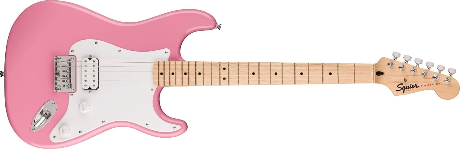 Squire Sonic Stratocaster HT H Electric Guitar, Flash Pink, Maple Fingerboard, White Pickguard - Image 1