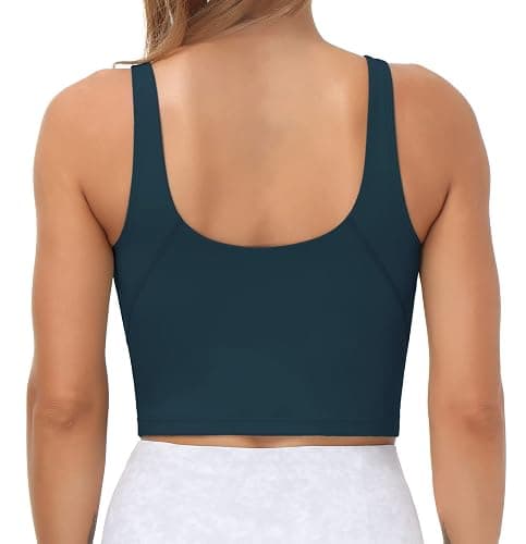 THE GYM PEOPLE Womens' Sports Bra Longline Wirefree Padded with Medium Support thumbnail 4