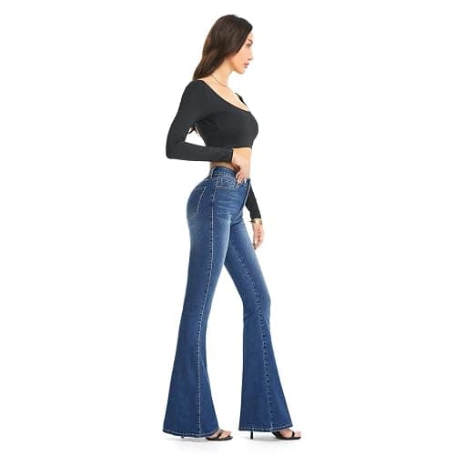 FLYING BANANA Women's Totally Shaping Curvy Stretchy Bootcut Flare Denim Jeans thumbnail 5