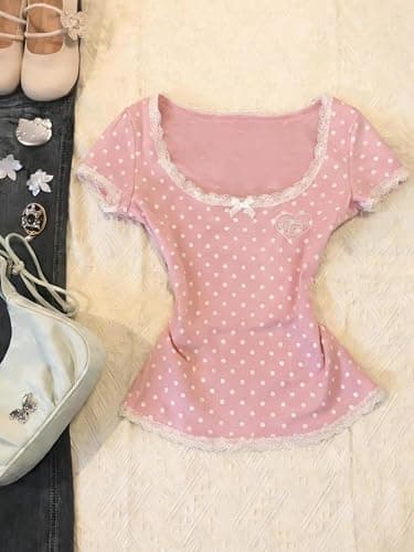 Vintage Cutecore Kawaii Shirts Harajuku Graphic Y2k Baby Tee Mcbling Emo Grunge Clothes Short Sleeve Alt Tops 2000s thumbnail 4