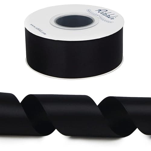 Ribbli Black Double Faced Satin Ribbon,1-1/2” x Continuous 25 Yards,Use for Bows Bouquet,Gift Wrapping,Wedding,Floral Arrangement thumbnail 3