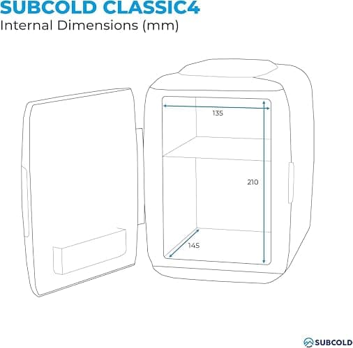 Subcold Classic4 Mini Fridge - Cooler & Warmer | 4 Litre/6 Cans | AC+USB | Portable Small Fridge for Skincare, Bedroom, Dorm, Car, Travel (White New) thumbnail 8