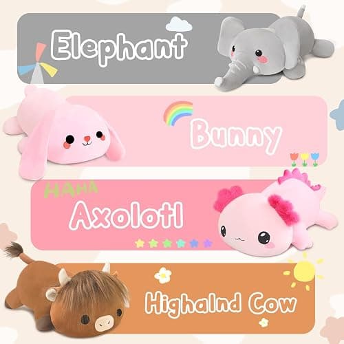 TOYSYM Weighted Stuffed Animals, Axoltol Stuffed Animal with Weighted Beads, Cute Plush Toy Pillow Gifts for Adults Kids Boys Girls thumbnail 9