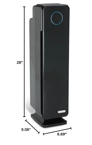 GermGuardian Air Purifier for Home with HEPA Pure Filter, for Wildfire Smoke, Pet Dander, Pollen, Odors, Large Rooms Up To 870 Sq. Ft., Removes 99.97% Pollutants, UV-C Light, 28", AC5350B, Black thumbnail 2