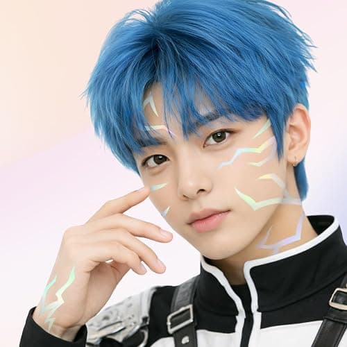 Iridescent Pattern Temporary Tattoos | Holographic Demon Energy Pattern | Metallic Hunter Cosplay | Fake Tat Stickers | Kpop Birthday Party, RPD, Halloween thumbnail 2