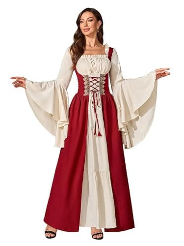 Abaowedding Women Renaissance Costume Medieval Dress Irish Cosplay - Image 1