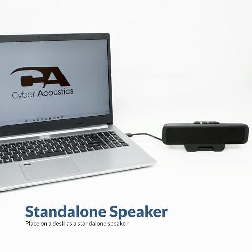 Cyber Acoustics USB Speaker Bar (CA-2890) – Stereo USB Powered Speaker, Easily Clamps to Monitor, Convenient Controls thumbnail 5