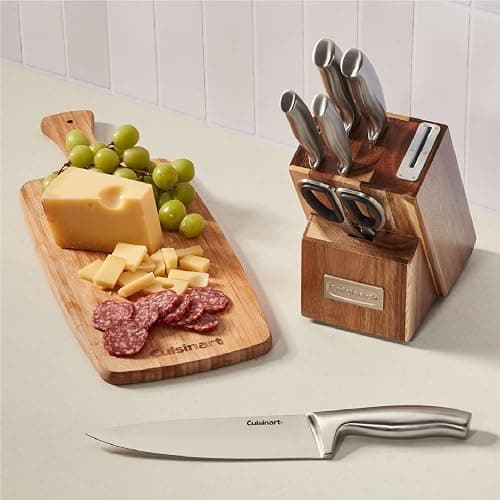 Cuisinart 7 Pc Stainless Steel Essentials Cutlery Block Set with Built in Sharpener thumbnail 2