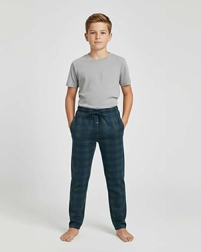 Real Essentials 3 Pack: Boys' Fleece Pajama Pants Soft PJ Bottoms for Kids Youth Teens Sleepwear (Ages 5-18) thumbnail 7