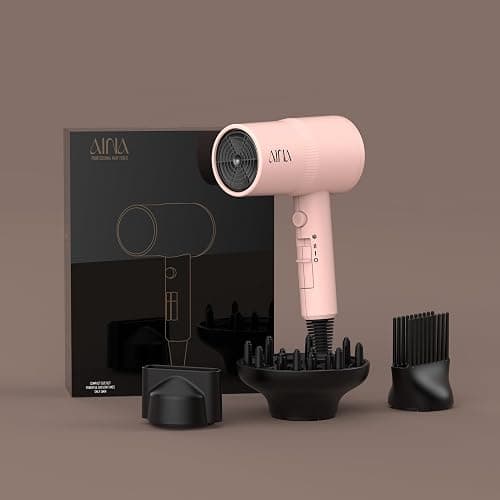 AINA Hair Dryer with Diffuser,Comb Full-Featured Blow Dryer 110V(Pink) | 3 Heat/2 Speed;Cold shut button;Lightweight;Compact Size;High Temp;Low Airflow;Same Results;Less Expense thumbnail 5