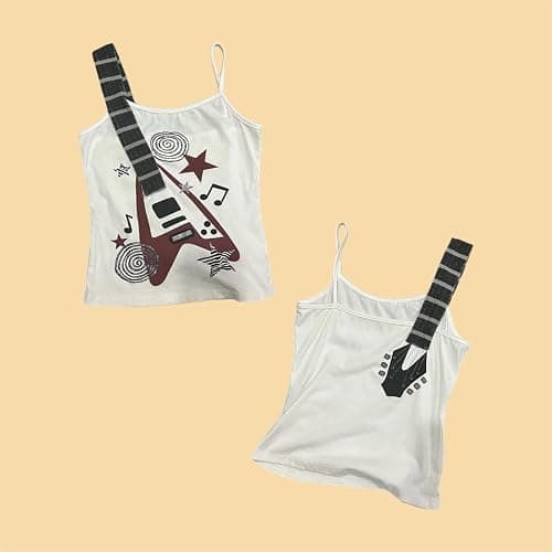 Punk Rock Concert Graphic Tank Tops Women Cute Summer Spaghetti Strap Sleeveless Crop Cami Y2k Grunge Emo Shirt thumbnail 4