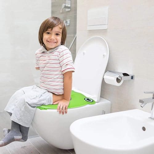 PandaEar Folding Travel Toilet Seat Cover for Children and Potty Training | Portable Silicone Seat for Toddlers, Boys & Girls With Non-Slip Pads | Recyclable thumbnail 2